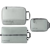 Eagle Creek Pack-It Essentials Set, 3 Piece Set, Storm Grey | Packing Cube Set for Compression and Compartmentalizing Luggage, Convenient Top Handle, Easy Grab Zipper Pull