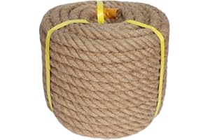 CRAYZA Twisted Manila Rope (3/4 in x 100 ft) Natural Jute Rope Hemp Rope for Crafting, Swing Bed, Railing, Decorating
