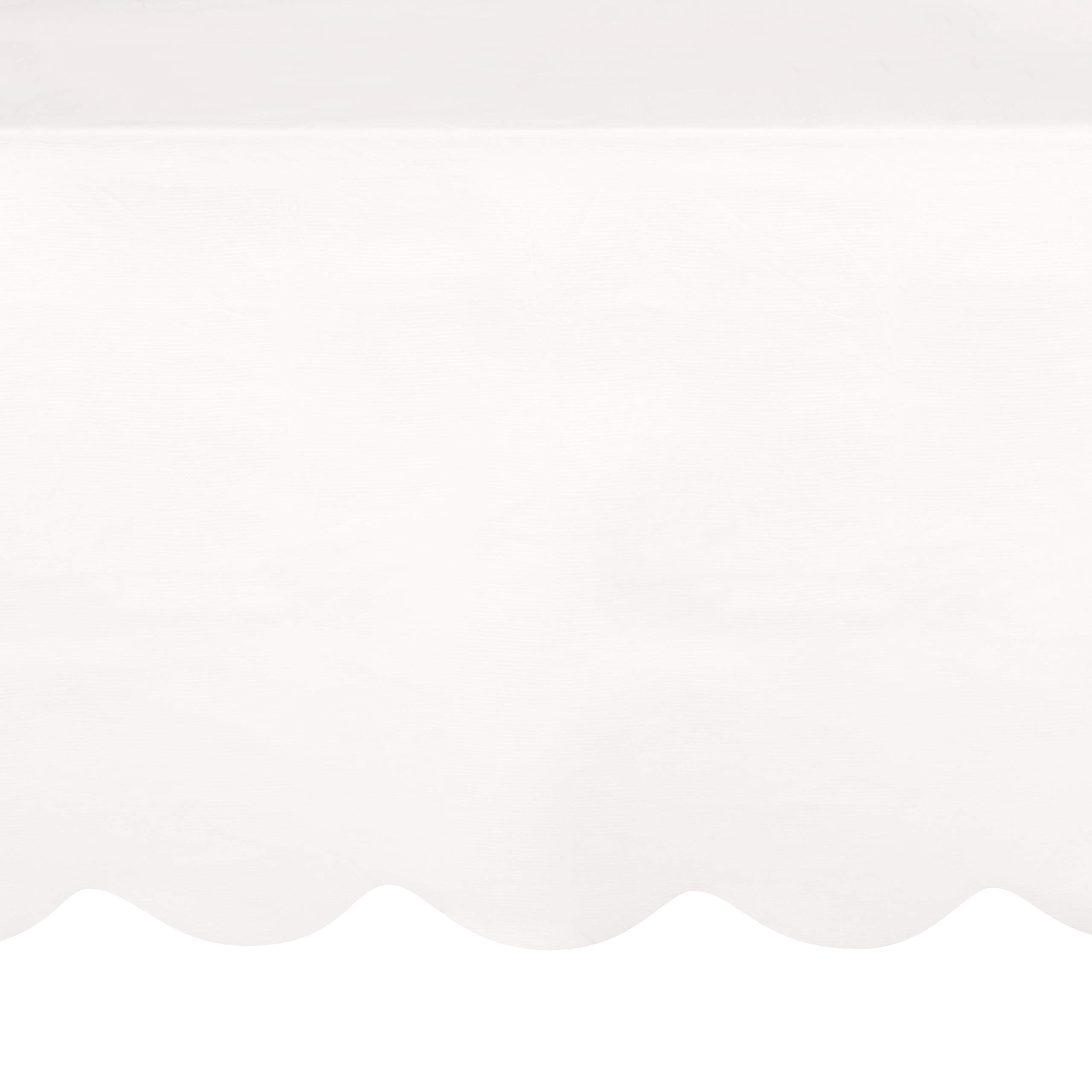Elegant White Scalloped Paper Table Cover (137cm x 274cm) - Ideal for Weddings, Parties & Events - 1 Pc