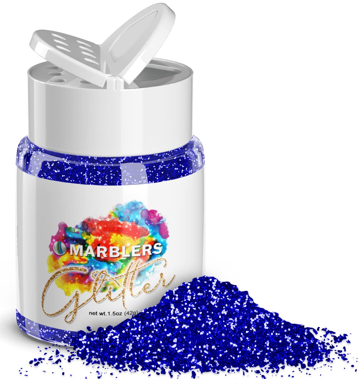 MARBLERS Twinkle Glitter [Royal Blue] 1.5oz (42g) | Fine | Non-Toxic, Vegan, Cruelty-Free | Face, Body, Eyeshadow, Hair, Festival, Party Makeup | Nail Art, Polish | Resin, Tumbler, Slime, Craft