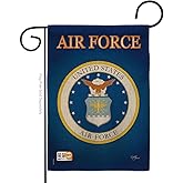 Air Force Burlap Garden Flag - Armed Forces USAF United State American Military Veteran Retire Official - House Decoration Banner Small Yard Gift Double-Sided Made in USA 13 X 18.5