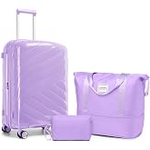 TRIPLAYER 20 Inch Expandable Carry On Luggage Set, 22x14x9 Airline Approved | PP Lightweight Luggage, 360&deg; Spinner Wheels, Expandable Design, 3-Piece Carry On Luggage Set With Duffel Bag