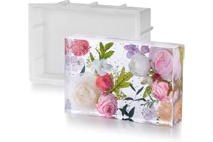 ISSEVE Large Resin Molds, Rectangle Silicone Molds for Resin Casting, Epoxy Resin Molds for Flower Preservation, DIY Personalized Resin Crafts with Bouquet, Home Decor, Wedding Gift