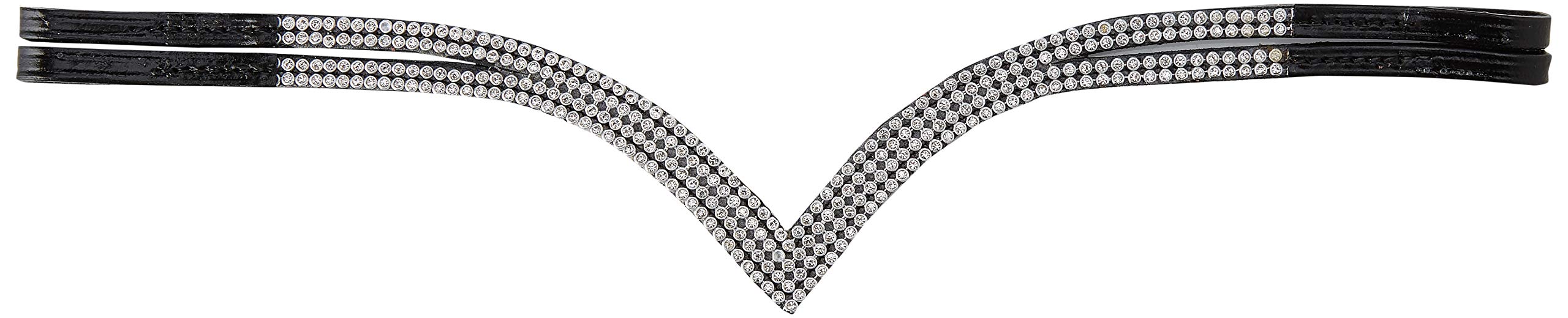 Cwell Equine Ve Side Split 4 Rows Clear Crystal Browband Great Gift *offer* BLACK F/C/P (COB 15")