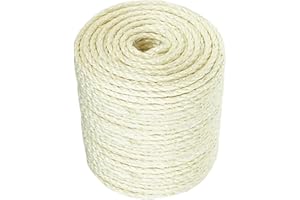 EMYSSA Sisal Rope Cat Scratcher 4mm by 164Ft Cat Tree Rope for Cat Scratching Post Tree Tower Replacement Repair and Replace, DIY Hemp Twine Rope