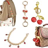 3 PCS Bag Extender Chain Gold Decorative Bag Chain Cherry Bag Charm Keychain Sets Purse Chains with Fruit Enamel Pendant Bag