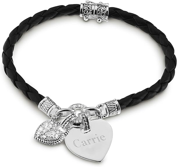 Things Remembered Personalized in My Heart Black Braided