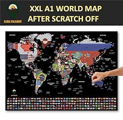 Global Walkabout- Scratch Off World FLAGS Map Large