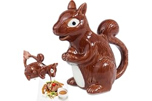 ISTOOLL Squirrel Gravy Boat, 6 Oz Ceramic Sauce Boat for Gravy, Warming Sauces, Salad Dressings, Milk, Novelty Gift for Animal Lovers