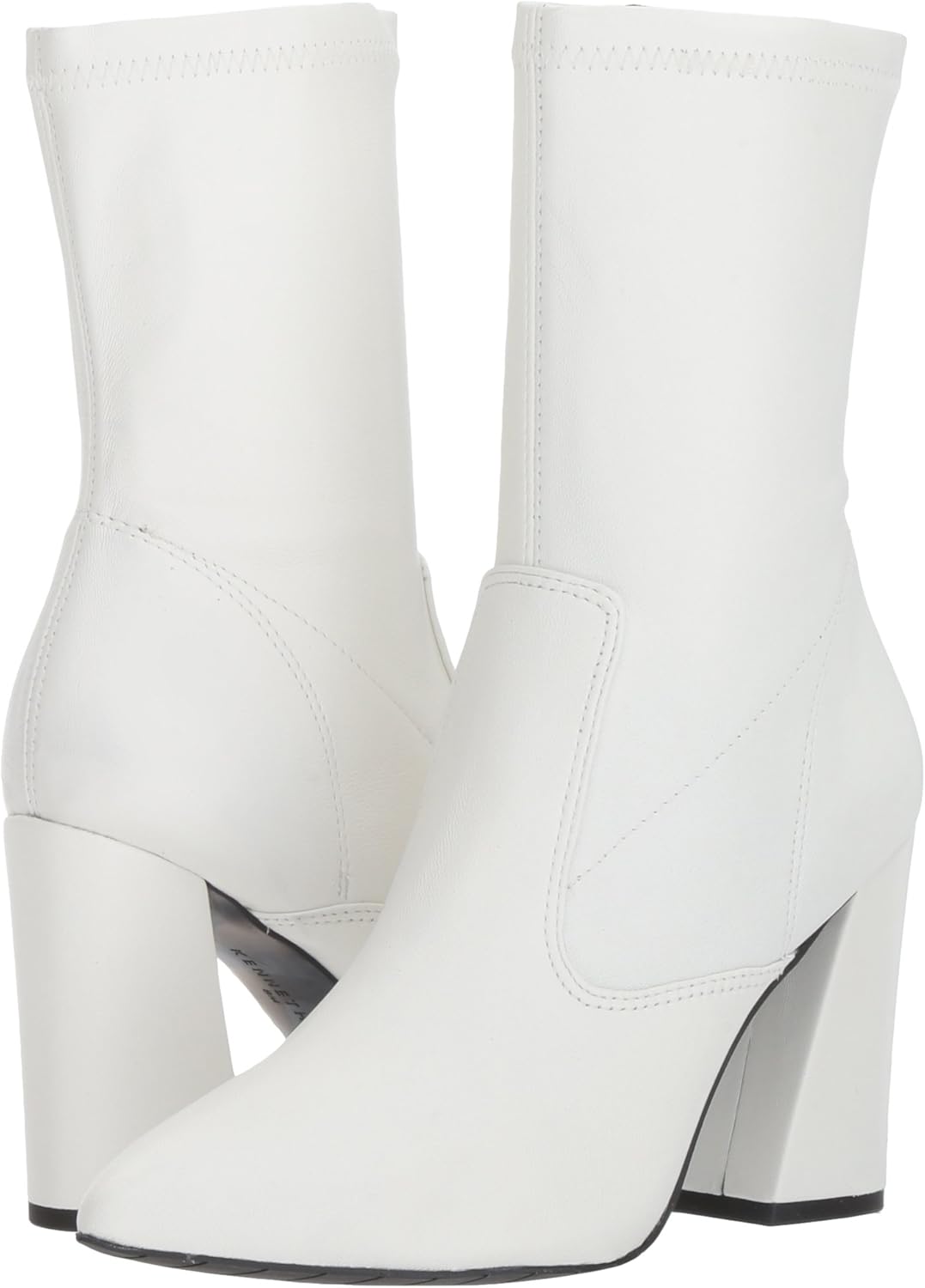 white pointed toe booties