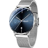 SOLLEN Automatic Watches for Men, Luxury Minimalist Men's Automatic Watch | Original Mechanical Movement,3ATM Water Resistant,Luminous Hands,Calendar &amp; 24-Hour Display,Self-Winding Wrist Watch for Men