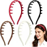 4 Pcs Headbands for Women, Toothed Non Slip Head Bands, No Headache Zig Zag Headbands, Soft Silicone U Shape Fashion Hair Headband, Comfortable and Stylish Design for Daily Wear, Ideal Gift for Women