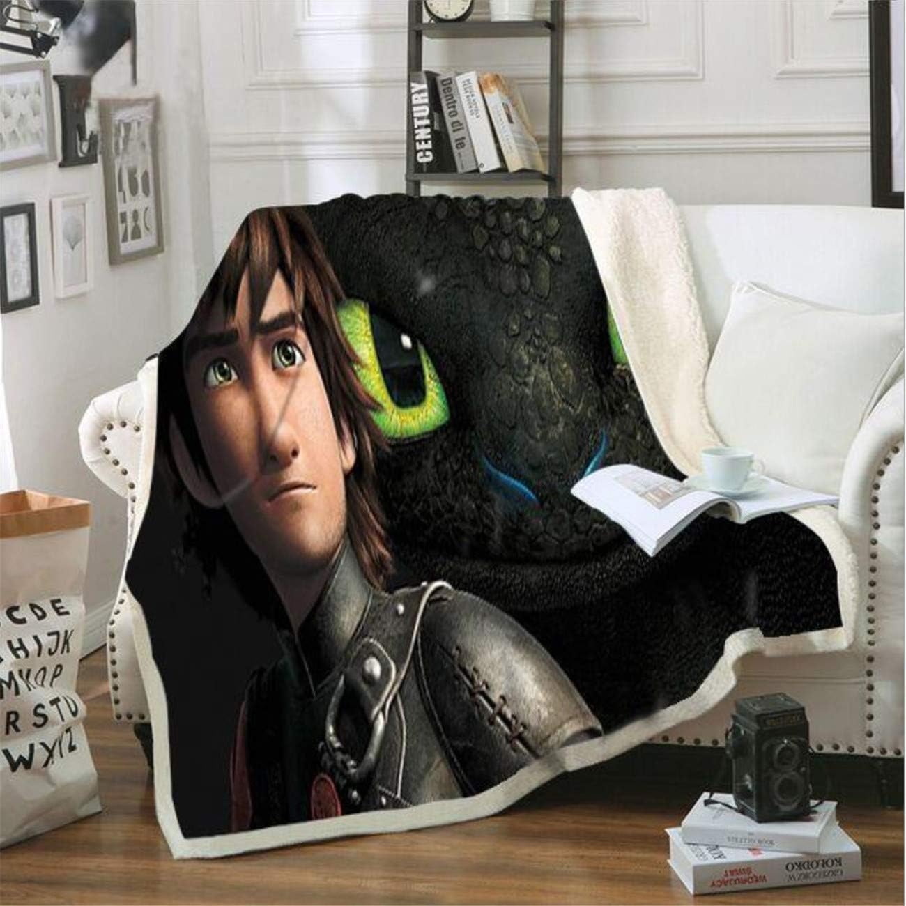Kids Furniture Decor Storage Amtan How To Train Your Dragon Blanket 3d Cartoon Print Blanket Warm Sofa Blanket Kids And Adults Leisure Wear Blankets Super Soft Sherpa Fleece Blankets Adults 59x