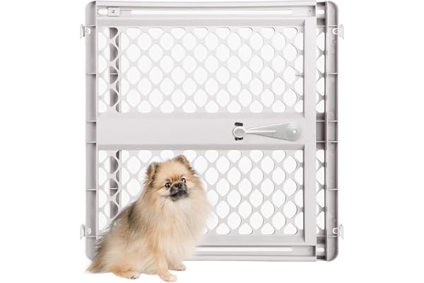 MYPET Universal Pet Gate: 26” - 42” Wide Dog Gate for Doorways with Pressure Fit or Swinging Door Hardware Mounting Types Included: 26" Tall; Gray