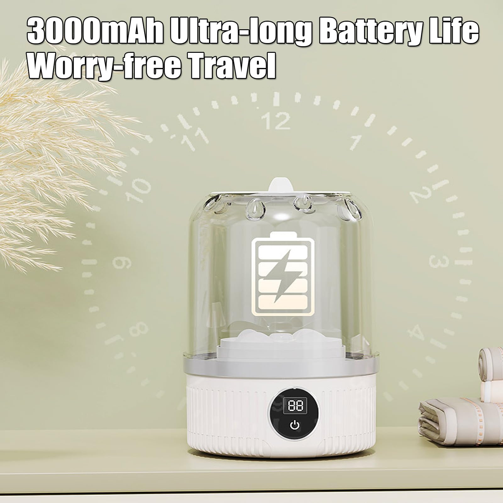 2025 Upgraded Portable Mini Washing Machine - Deep Clean Socks, Underwear, Baby Clothes - Ideal for Singles, Apartments, Travel (White)
