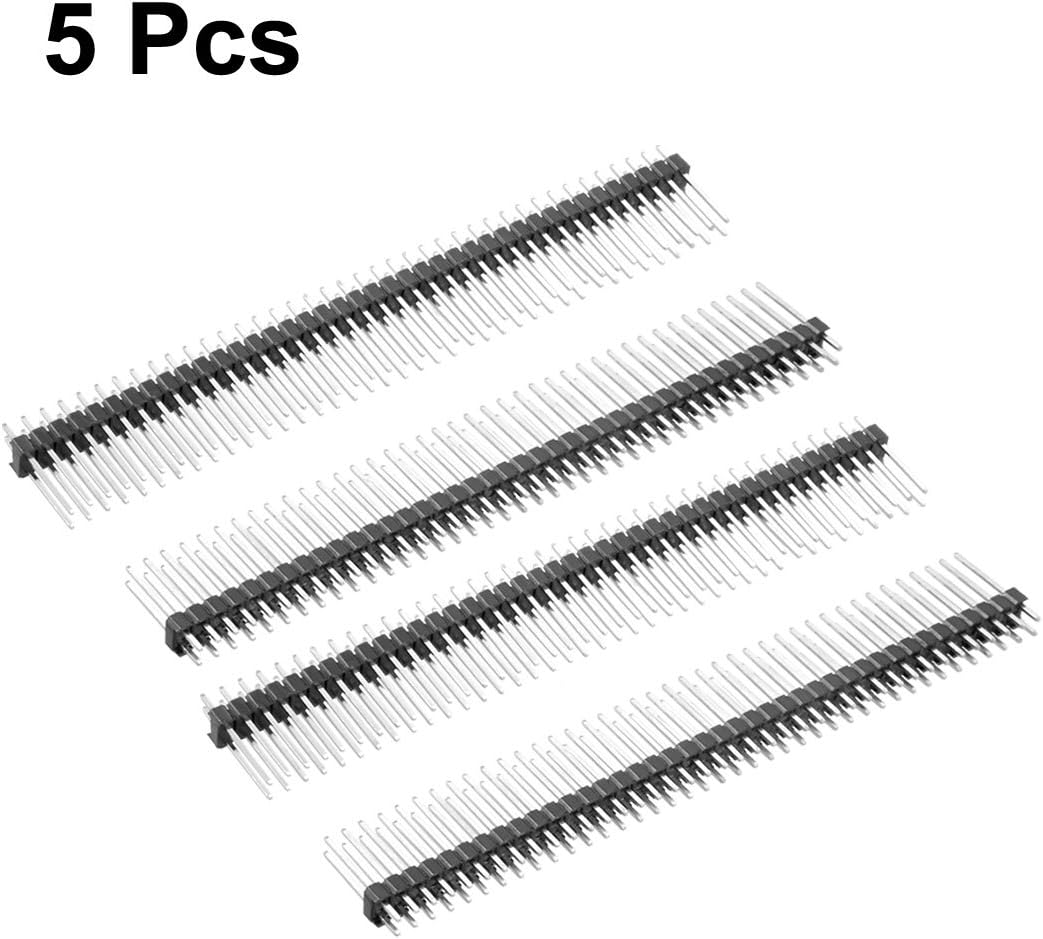 Sourcingmap 5Pcs 2.54mm Pitch 40-Pin 20mm Length Double Row Straight Connector Pin Header Strip for Prototype Shield - Image 3