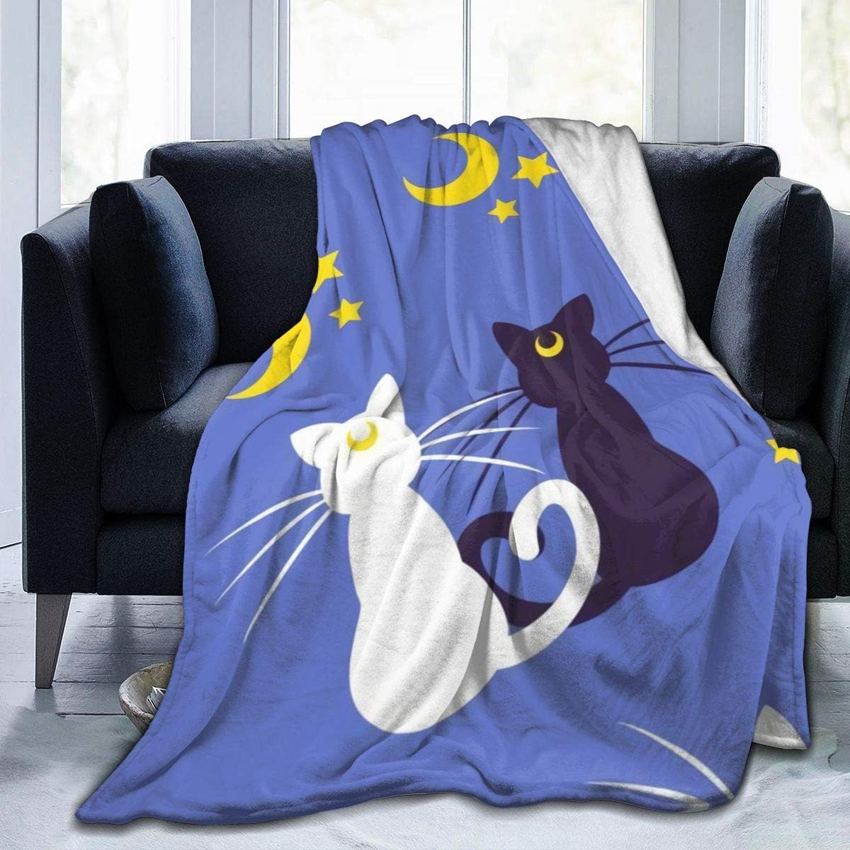 Sailor Moon Moon Kitties Fleece Throw Blanket Soft Light Weight