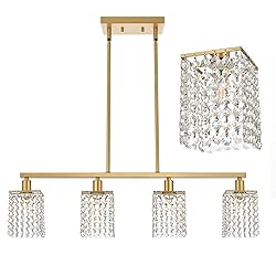 BONLICHT Modern Crystal Linear Chandelier4 Light