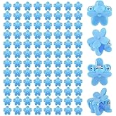 100 Pack Blue Mini Flower Hair Claw Clips Small Flower Hair Clip Accessories for Fine Hair Bangs Toddler Girls and Women (Blue)