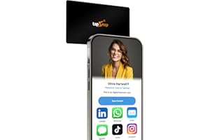 TapSnap Digital Business Card - No Subscription, Unlimited Tap Sharing - NFC + QR - Compatible with iPhone & Android - Custom Business Card (Black)
