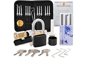 GENERIC 19 Acres Pick Waterproof with Stainless Steel Keys Long Lock Set Kit Suitable for Outdoor Fence,Sheds, Storage Unit, Gate, Toolbox,Trailer,Garages Picking