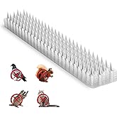Touri 24 Pcs Clear Bird Spikes for Outside | For Pigeons, Roofs, Fences, Window Sills &amp; Ledges, Keep Birds Pigeons Cats Squirrels and Raccoons Away