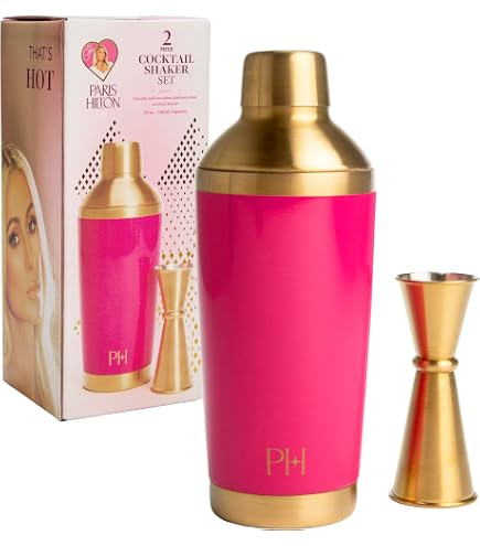 Amazon.com: Paris Hilton 2-Piece Cocktail Shaker Set, Double Wall