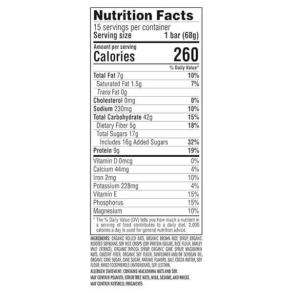 CLIF BAR – ENERGY PROTEIN BARS – WHITE CHOCOLATE MACADAMIA NUT – MADE WITH ORGANIC OATS – ENERGY BARS – NON-GMO – (15 PACK)