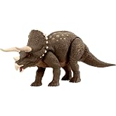 Mattel Jurassic World Dinosaur Toy, Habitat Defender Triceratops Action Figure Made from 60 Per Cent ISCC Certified Plastic