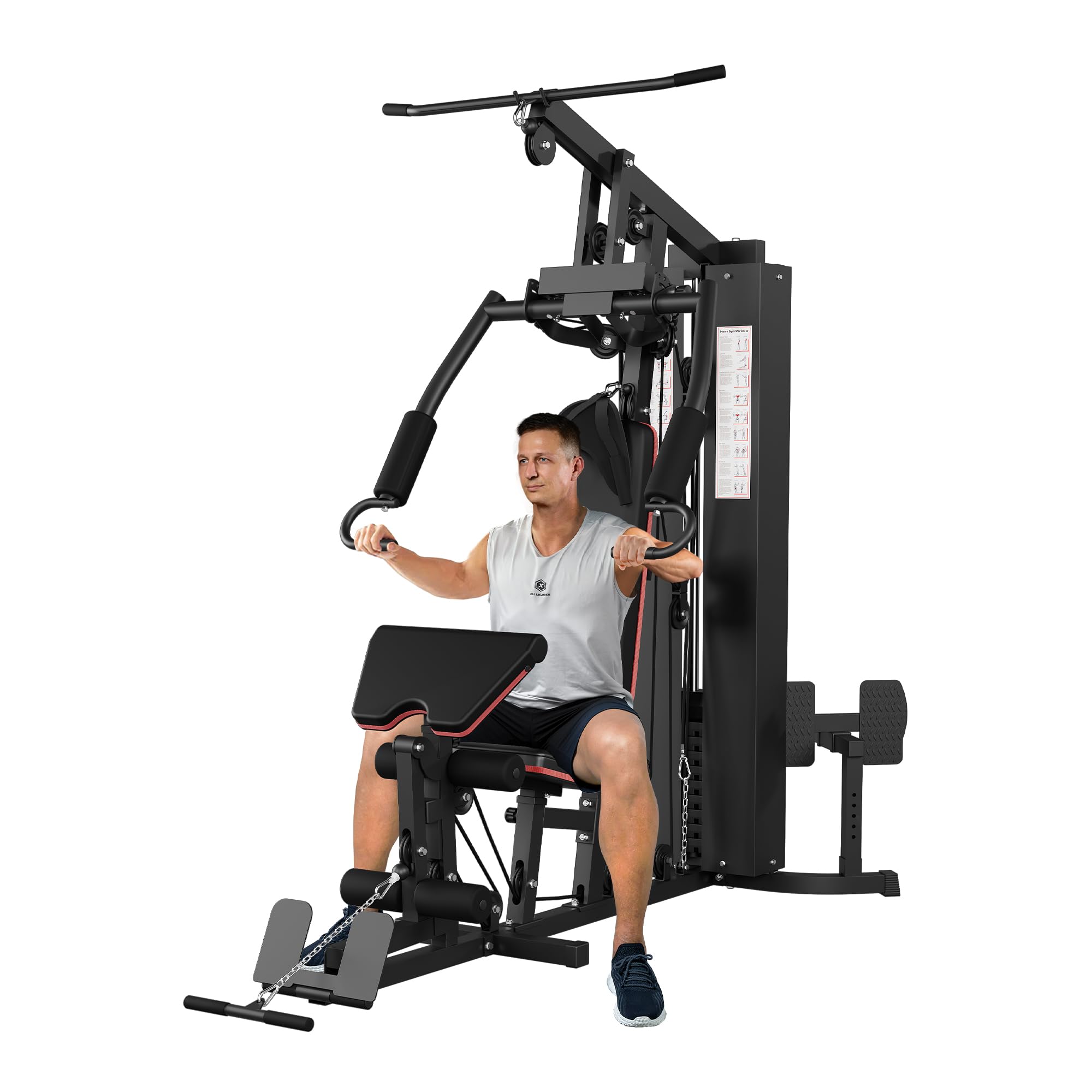 Photo 1 of   ** REFERENCE PHOTO **
Multifunctional Home Gym Equipment, Workout Station with 150LBS Weight Stack, Full Body Workout Equipment with Pulley System, All in One Workout Machine with Leg Press