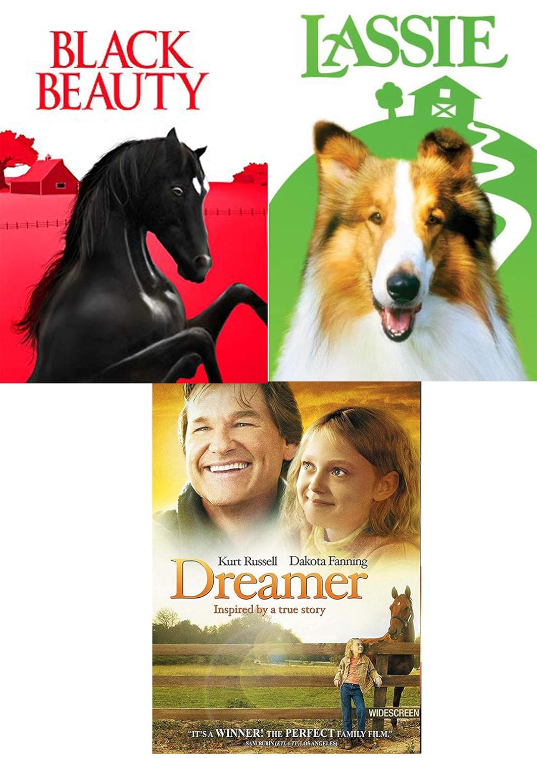Amazon Com Lyrical Tale Of The Friendship Heart Lassie Black Beauty Horse Named Dreamer Dvd Animal Dog Family 3 Movies Triple Feature Kurt Russell Movies Tv