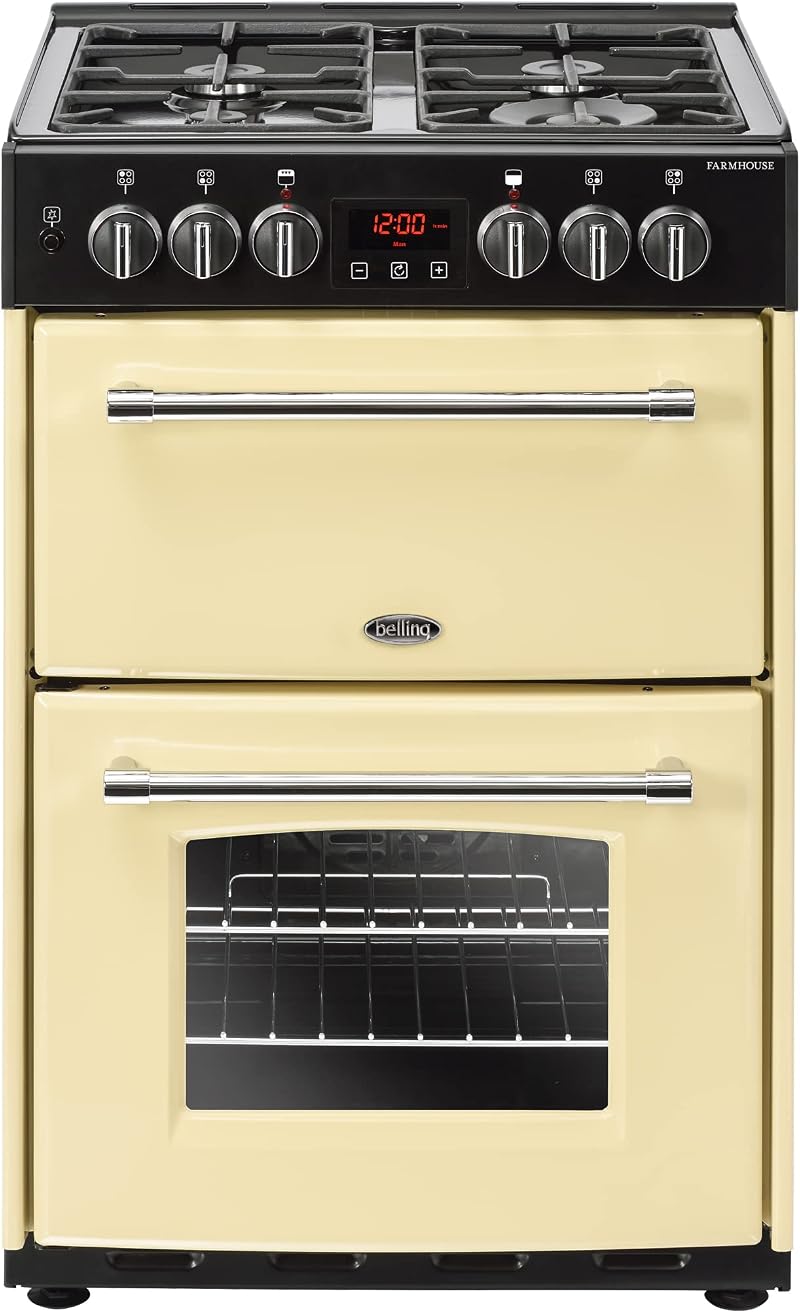 Belling Farmhouse 60DF Dual Fuel Range Cooker Cream 60cm