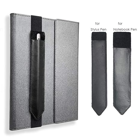 Black Color Traveler Diary Notebook Self Adhesive Type Leather Pen