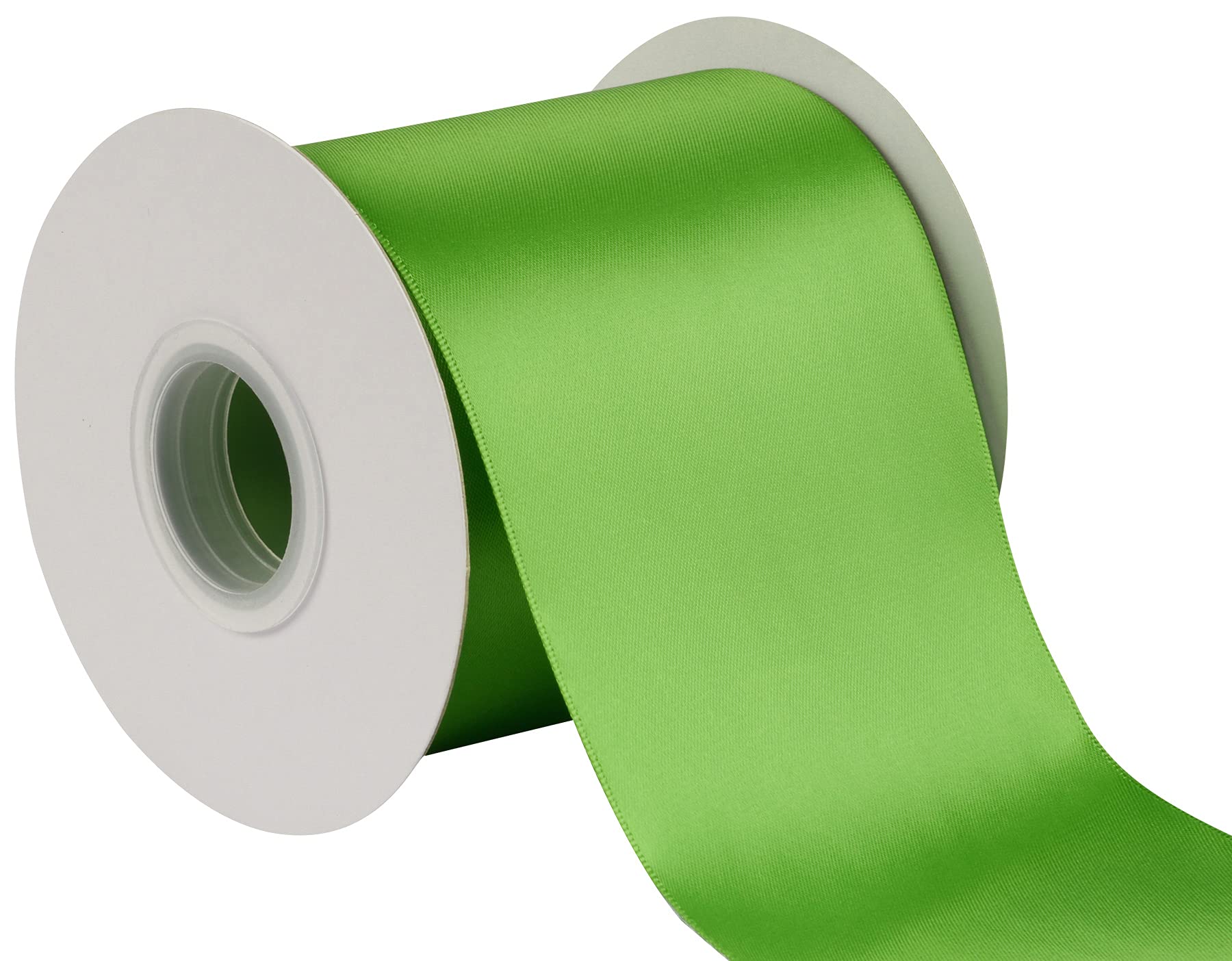 Joycrosso 100mm Double Faced Satin Ribbon 22 Meters-Roll Set for Chair Sash Gift Wrapping Party Favor Home Decoration Craft Supplies, Kiwi