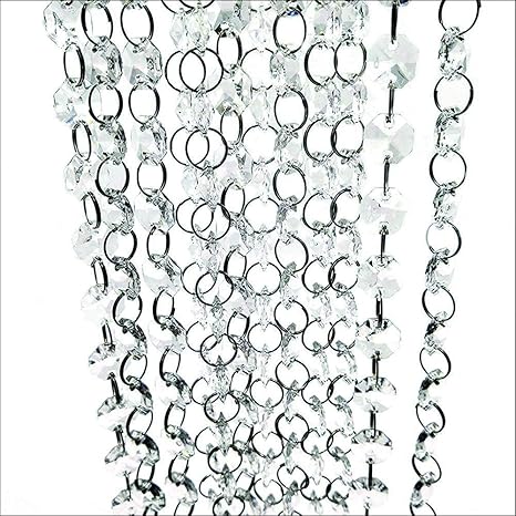 Amazon Com 33 Feet Acrylic Crystal Clear Beaded Sheer Curtains