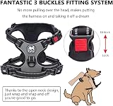 PoyPet No Pull Dog Harness Reflective Front Chest Clip Grey S view 3