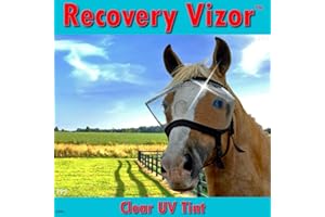 PROTECTIVE EQUIVIZOR RECOVERY VIZOR Horse Medical and Preventative Clear UV Recovery Vizor (Size Horse/Full) - Uveitis, Cataracts, Corneal Ulcers, Infections, Blindness, Visor