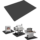 UNCO- Under Grill Mats for Outdoor Grill, 60" x 36", Black Double-Sided, Fireproof, Reusable, Portable, 3 Layers, Waterproof & Easy to Clean, Grill Matt for Outdoor Grill Deck Protector