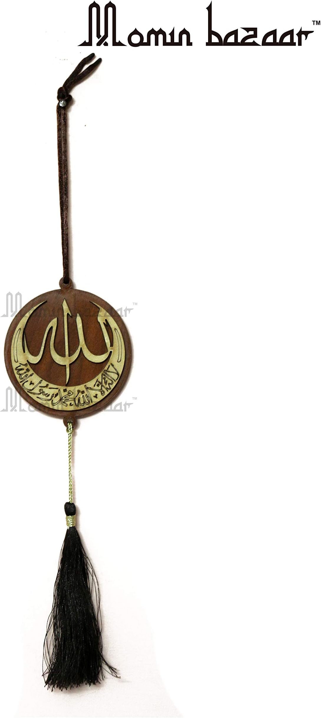 MOMIN BAZAAR Wood Car Decor Hanging (Brown)