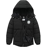 TUNICCE Boy's Waterproof Winter Coat Warm Down Jacket Insulated Fleece-Lined Puffer Parka Hooded Outerwear for Kids