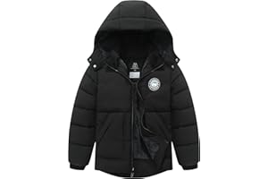 TUNICCE Boy's Waterproof Winter Coat Warm Down Jacket Insulated Fleece-Lined Puffer Parka Hooded Outerwear for Kids