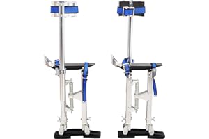 GESEXI Drywall Stilts 15”-23” Adjustable Lightweight Aluminum Tool Stilt with Knee Pads Protection for Painting Painter Taping,Silver