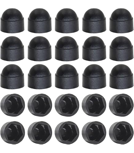 50 Pièces Cache-Écrous Plastique M10 Blanc RAL 9010 – Protection