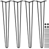Happybuy Hairpin Table Legs 40 Inch Set Of 4 - Carbon Steel, 880 Lbs Total Capacity, DIY Furniture Legs For Desk, Bench