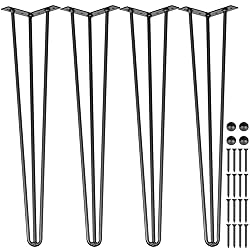 Happybuy Hairpin Table Legs 22" Black Set of 4 Desk