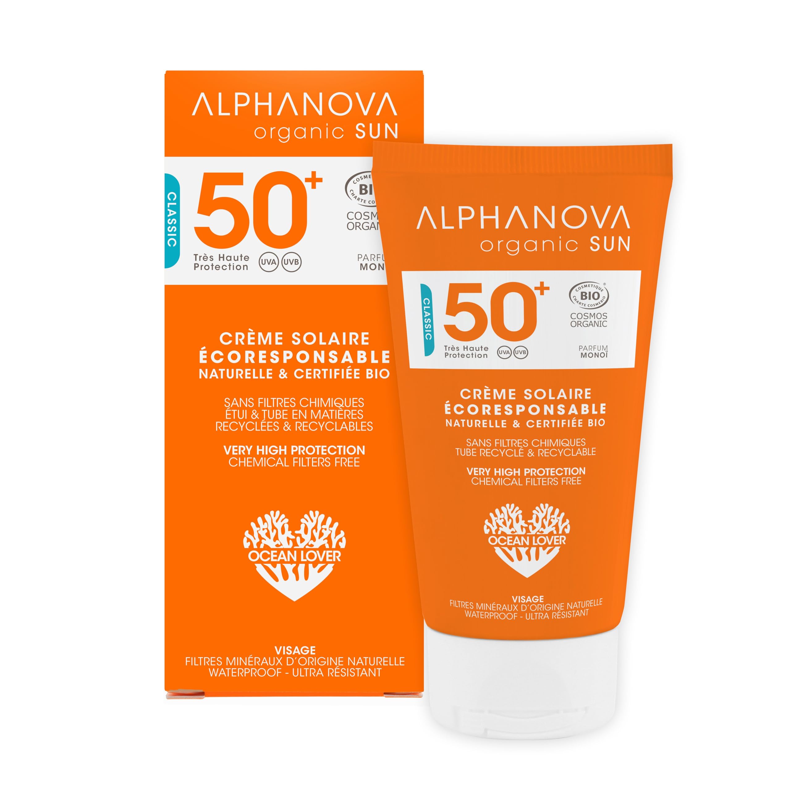 Alphanova Sun Face Cream Environment Friendly SPF50+ Organic 50g