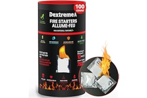 Dextreme Quick Instant Fire Starter 100Pcs - Waterproof All-Purpose Indoor & Outdoor Firestarter, for Charcoal Starter, Campf
