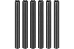 PATIKIL 6pcs M3 Metal Threaded Standoff Spacer Nuts, Round Aluminum Spacers Female Coupling Screws, 1/8" ID x 3/16" OD, Black, (55mm L)