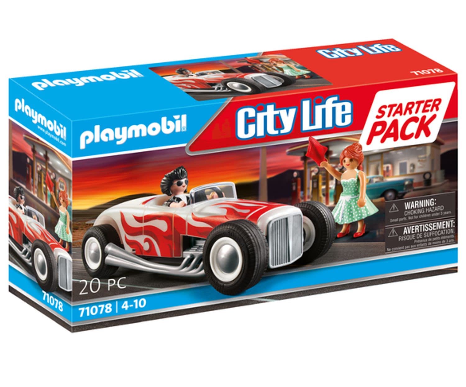 Playmobil 71078 City Life Hot Rod Starter Pack, Fun Imaginative Role-Play, Playset Suitable for Children Ages 4+