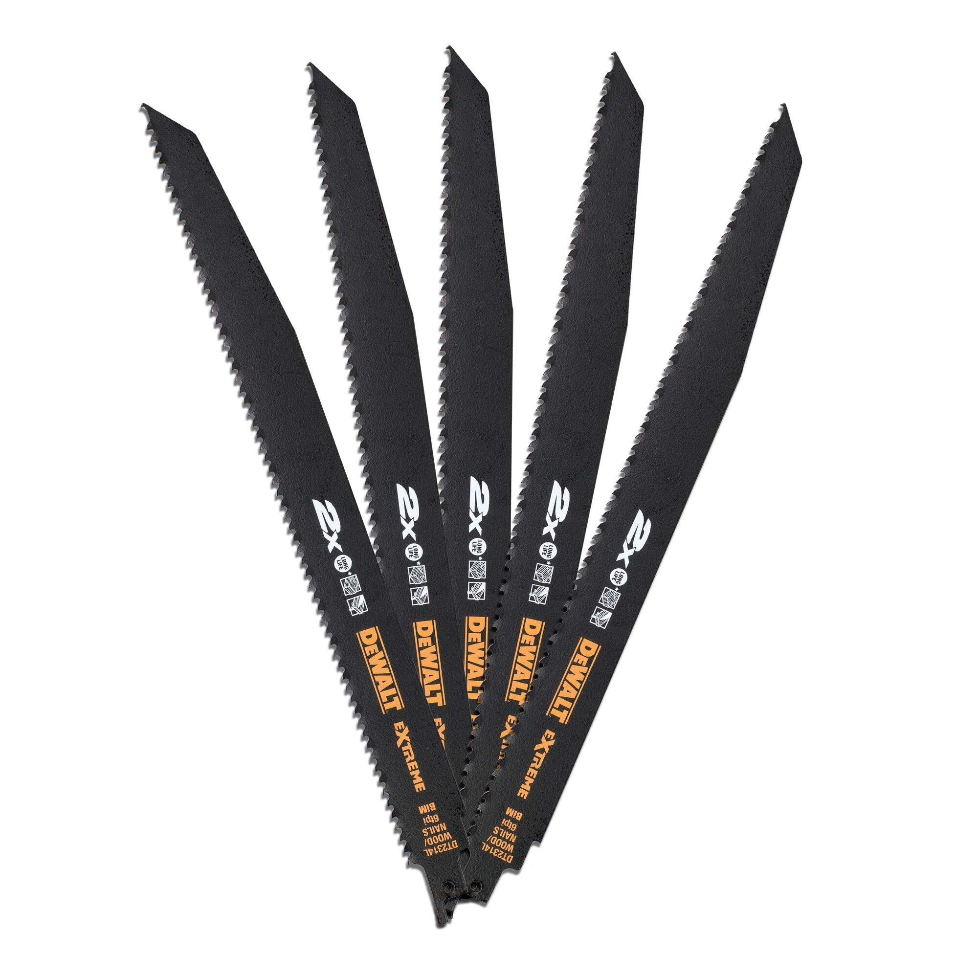 DEWALT DT2314L-QZ Reciprocating Blades, One Size, Set of 5 Pieces